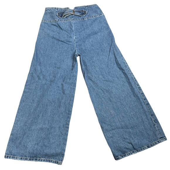 Free People High Waist Wide-Leg Cropped Jeans - Picture 3 of 9